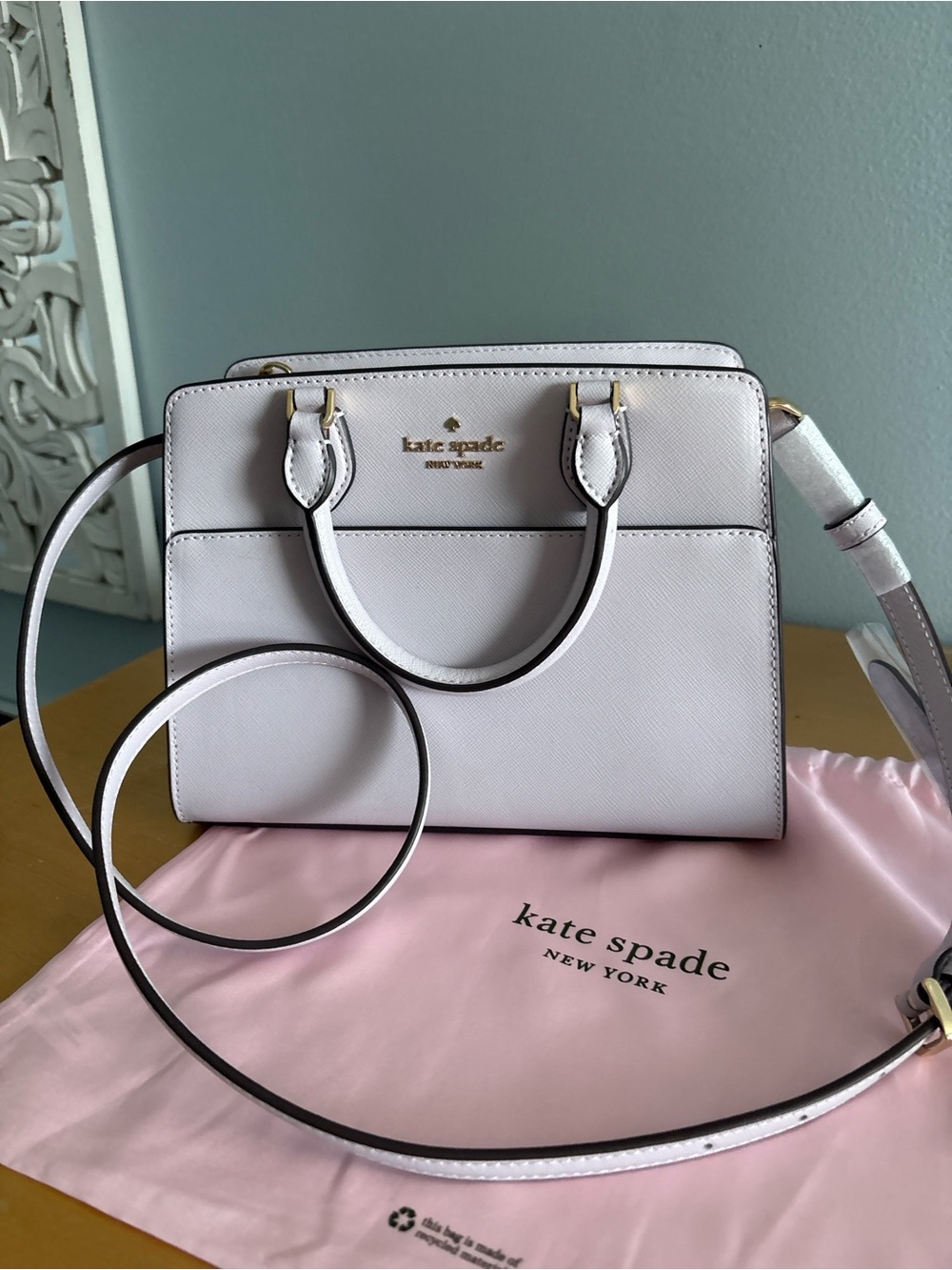 Kate spade Madison small satchel pastel lavender Saffiano leather crossbody